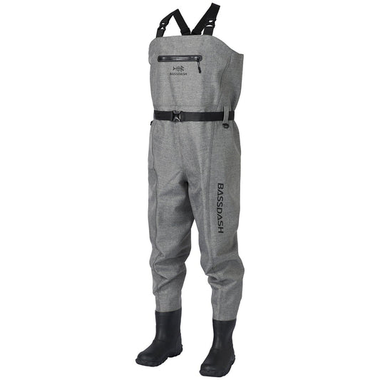 Men's 3D PVC Game Wader (Heather Grey) - Boot Foot - Bassdash