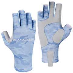 Men's Altimate UPF 50+ Sun Protection Fingerless Fishing Gloves - Bassdash