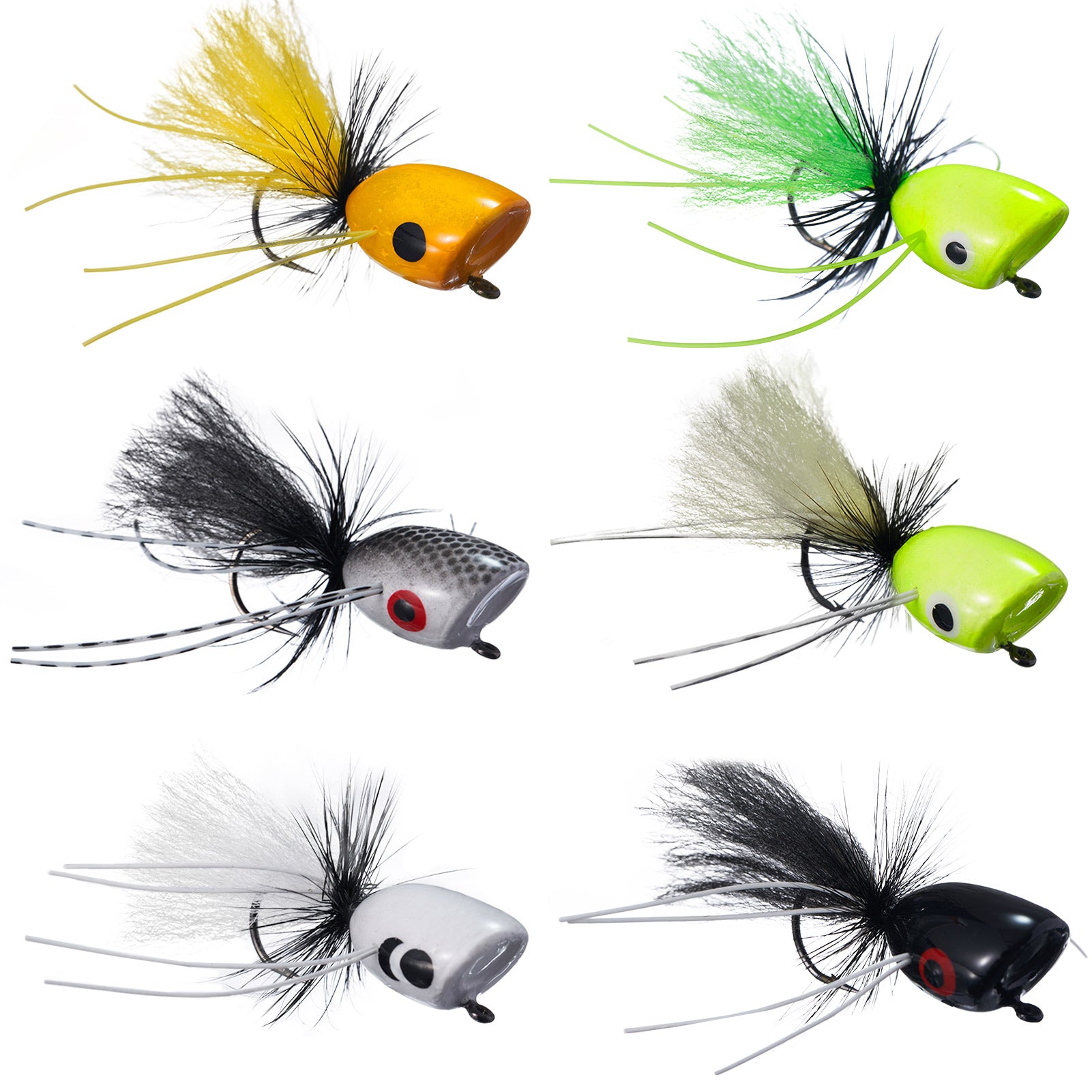 Top water fly fishing poppers