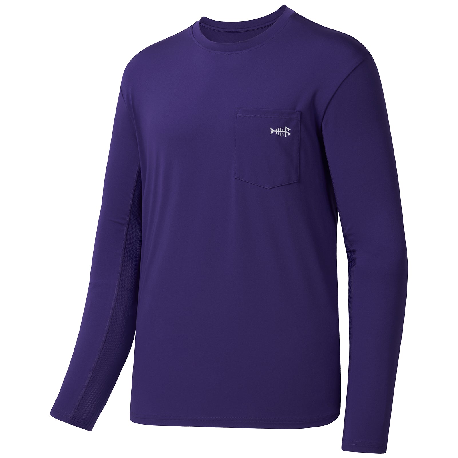Bassdash Men's UPF 50+ Fishing Shirt Long Sleeve Sun Protection Performance Shirt For Outdoor Sports, Sky Blue/White Logo / 3XL