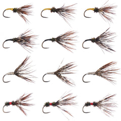 12pcs Barbless Tenkara Flies for Trout Fishing - Bassdash