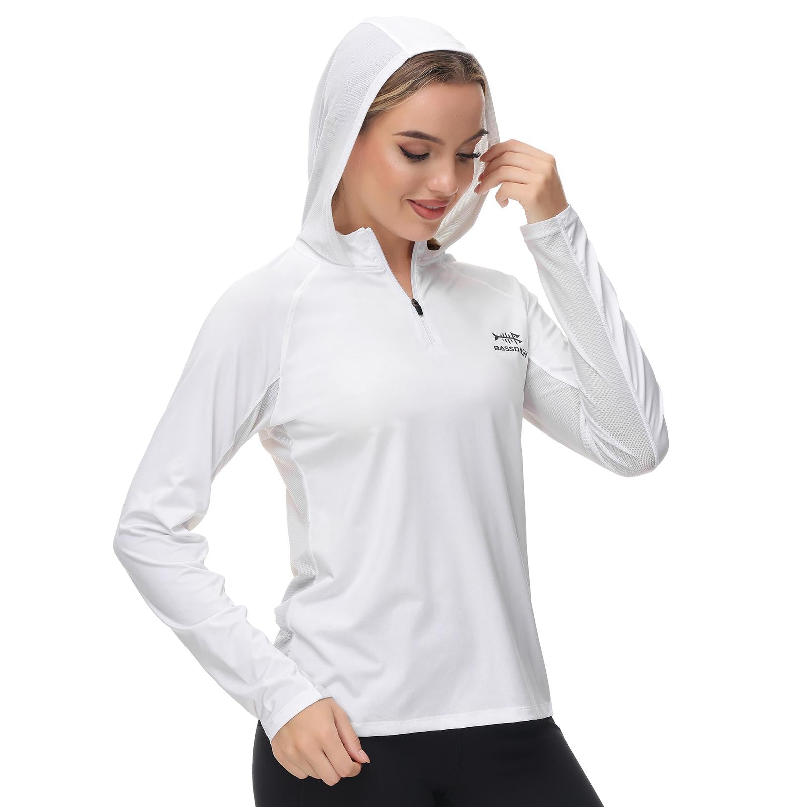 Women’s UPF 50+ Long Sleeve Hoodie Half Zip Shirt, Carolina / M