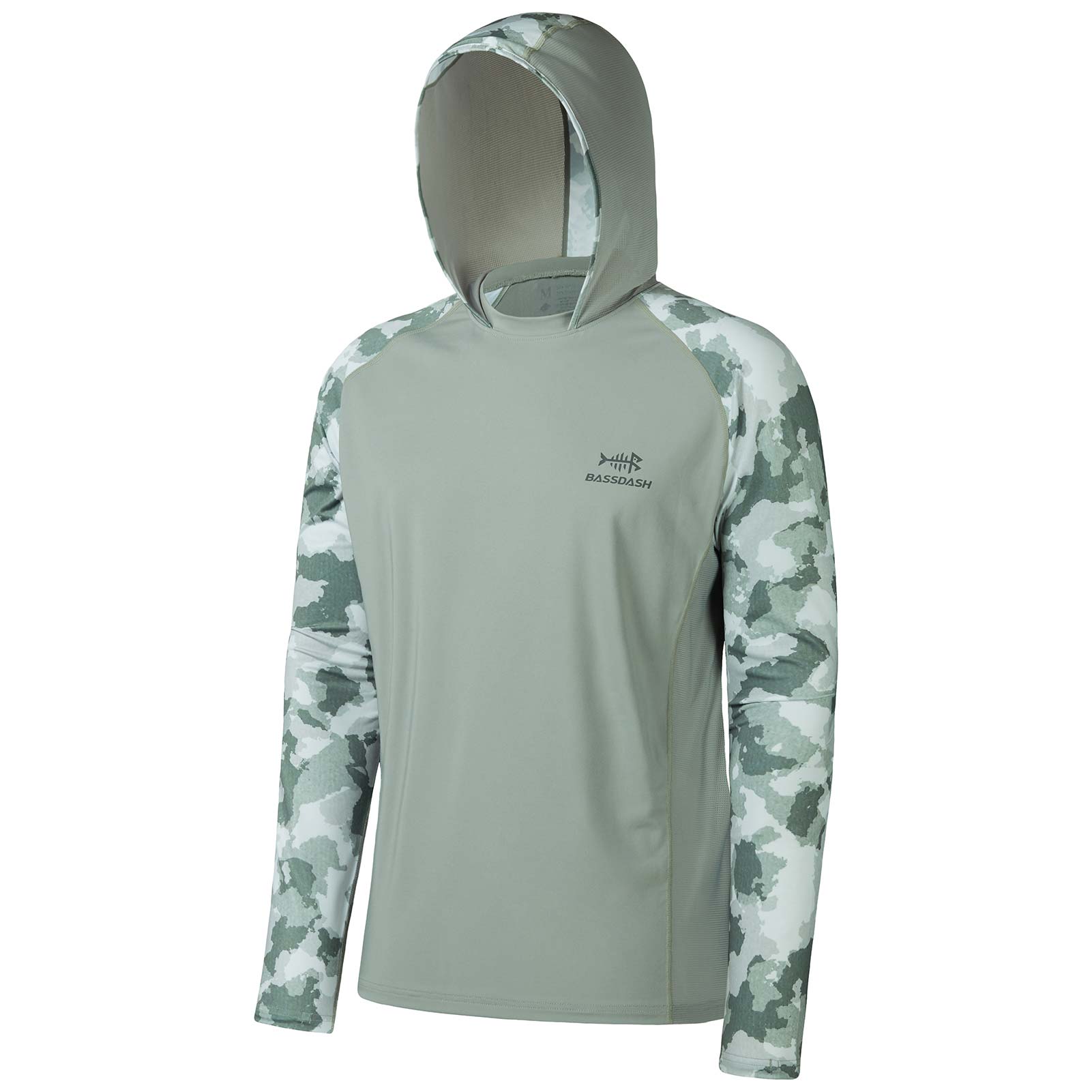 Long Sleeve Fishing Shirt with Hood | Bassdash Fishing White / Light Grey Camo / 4X-Large
