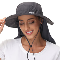 Women's UPF 50+ Sun Hat with Ponytail Hole Neck Flap FH05W - Bassdash