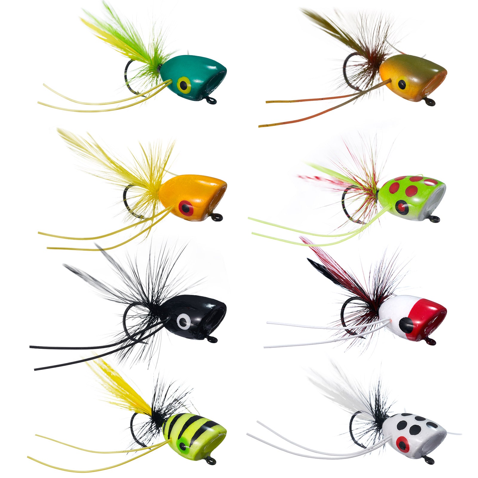 Fly Fishing Poppers, 12pcs Bass Popper for Fly Fishing Topwater Bass  Panfish Flies Trout Salmon Bluegill Poppers Flies Bugs Lures Colorful  Fishing