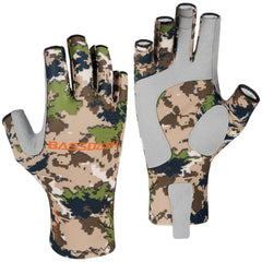 Men's Altimate UPF 50+ Sun Protection Fingerless Fishing Gloves - Bassdash