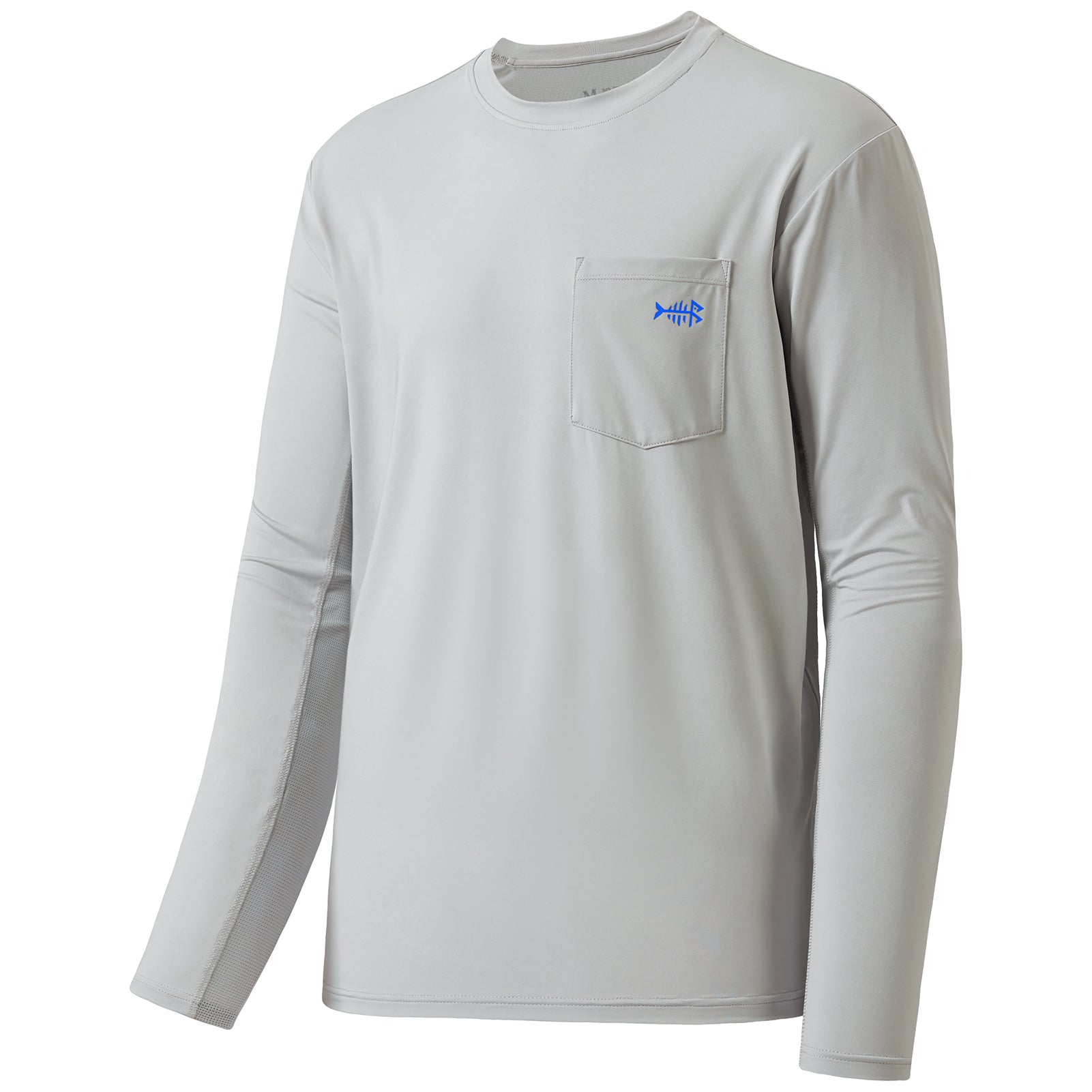 Bassdash UPF 50+ Fishing Hooded Shirt For Men Sun Protection Long Sleeve Performance Hiking Climbing Shirt, Carolina/White Logo / XXL