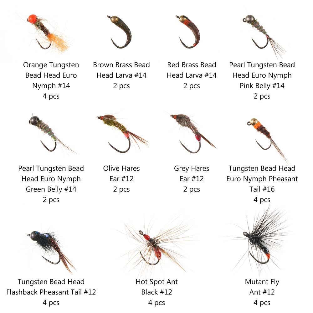 Fly Sizes Fly Fishingtungsten Bead Head Jig Nymph Fly 6-pack For Trout -  Fast Sinking, Barbed Hooks
