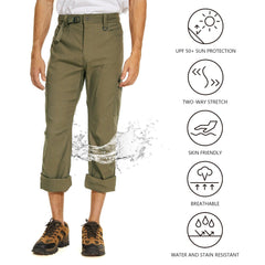 Lightbare Men's UPF 50+ Stretch Lightweight Cargo Pants - Bassdash