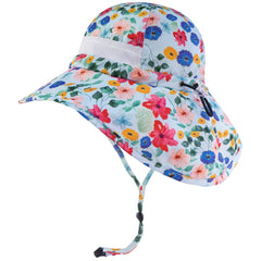 Youth UPF 50+ Sun Hat with Wide Brim Neck Flap Mesh Vent - Bassdash