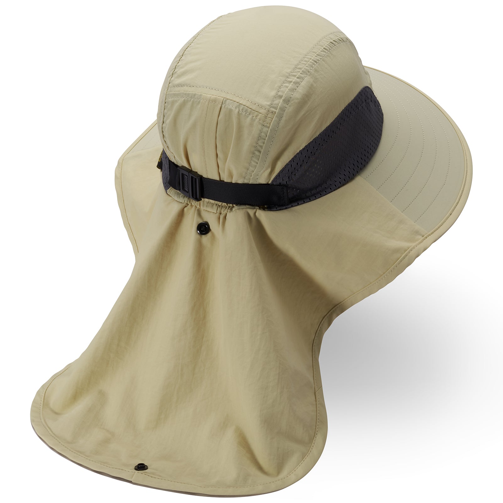 UPF 50+ Wide Brim Sun Hat With Neck Flap, UV Block Flap Hat