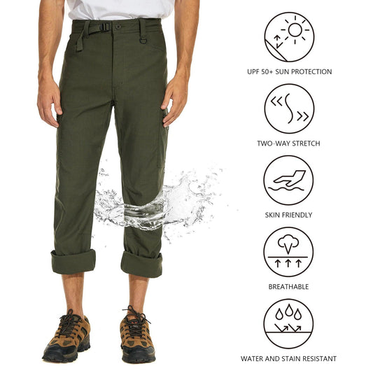 Lightbare Men's UPF 50+ Stretch Lightweight Cargo Pants - Bassdash