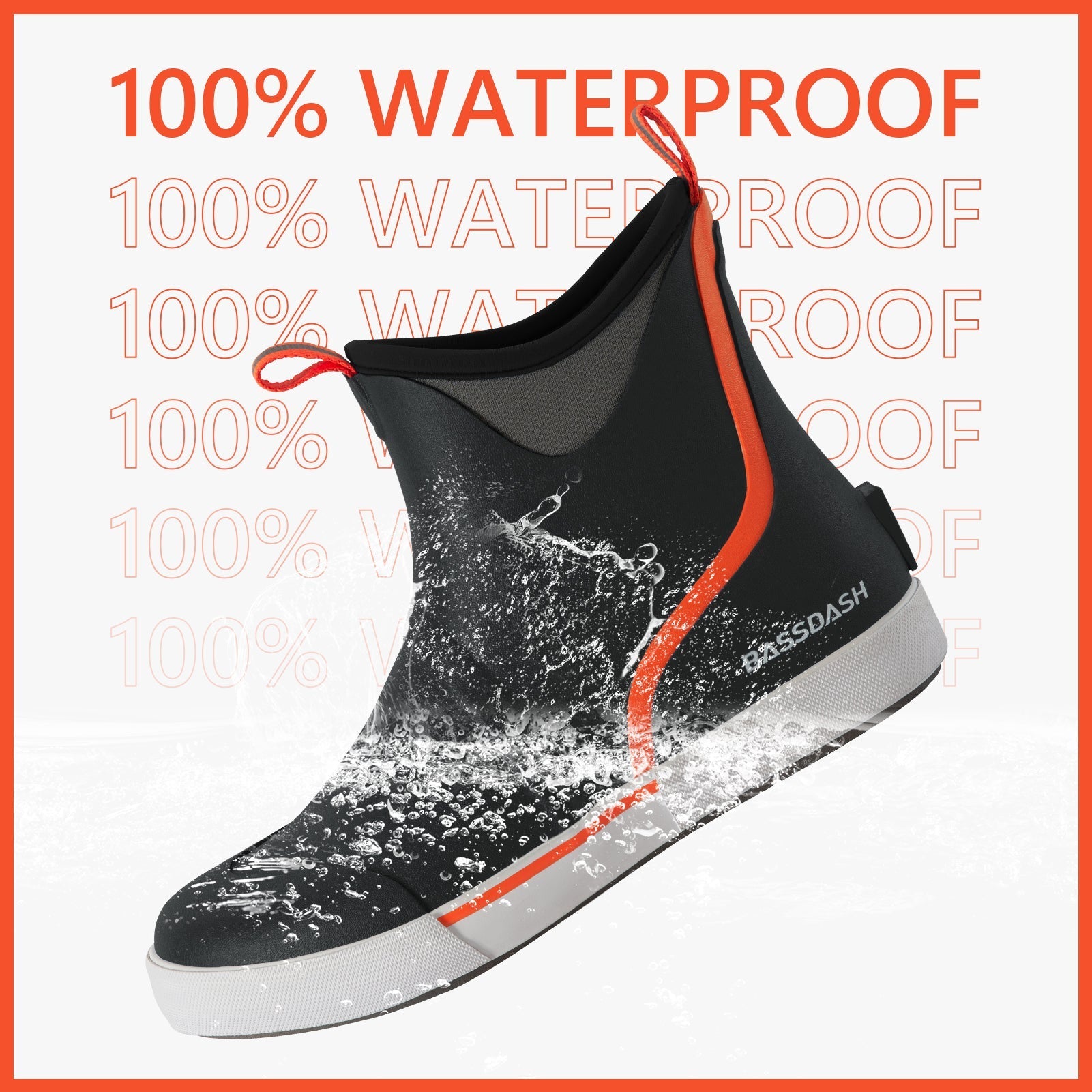Men's 6 inch Waterproof Deck Boots, Black / 13