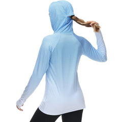 Women's UPF 50+ Fishing Hoodies with Face Mask Thumb Holes FS23W - Bassdash