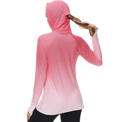 Women's UPF 50+ Fishing Hoodies with Face Mask Thumb Holes FS23W - Bassdash