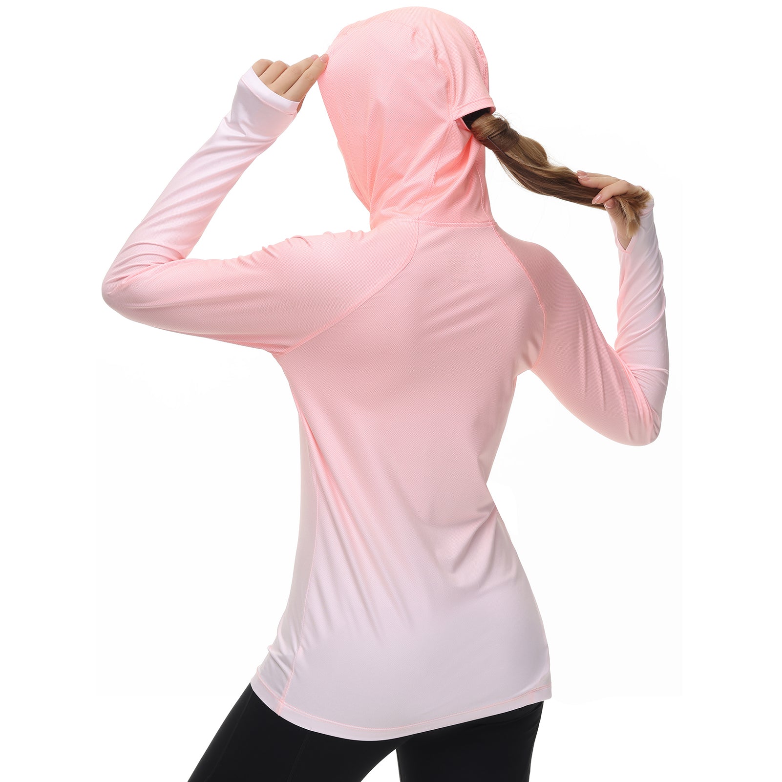 Women's Hooded Fishing Shirt with Face Mask Grey Spot Gradient / Medium