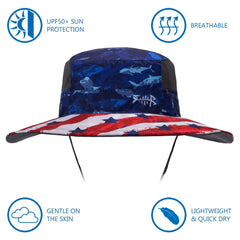 Unisex UPF 50+ Wide Brim Bucket Hat with Detachable Neck Flap FH02 - Bassdash