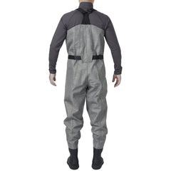 Men's 3D PVC Game Wader (Heather Grey) - Boot Foot - Bassdash