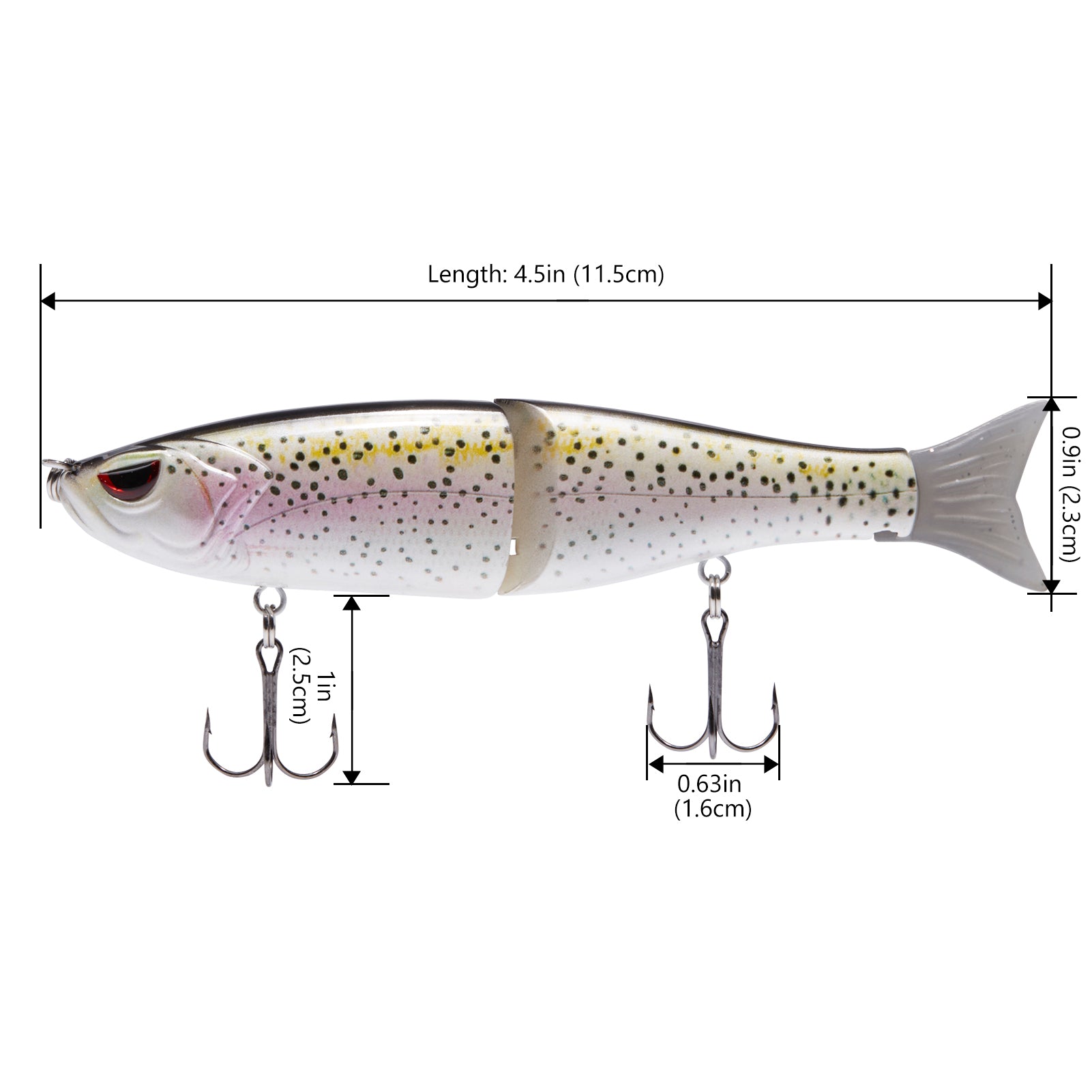 BASSDASH SwimShad Glide Baits Jointed Swimbait Bass Pike Salmon Trout  Muskie Fishing Lure, Topwater Lures -  Canada