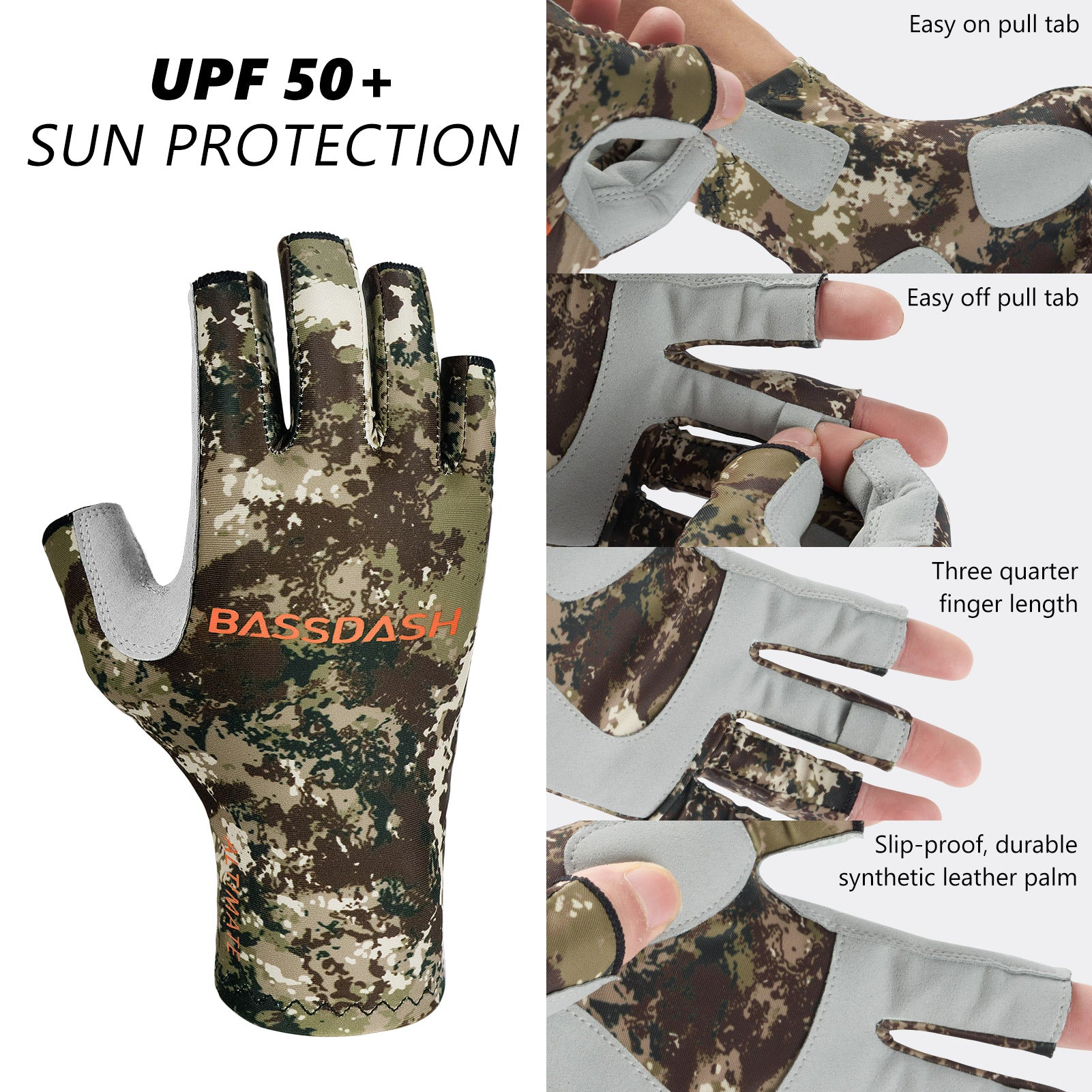 Sun Protection Work Gloves Anti-Slip Fishing Gloves Full Finger