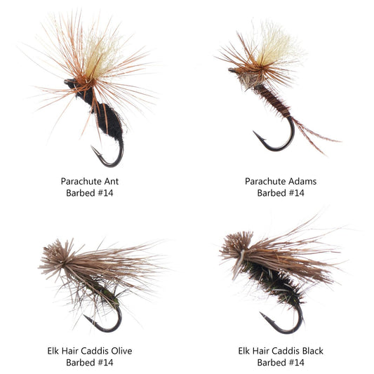 12pcs Barbed Dry Flies for Trout Fishing - Bassdash