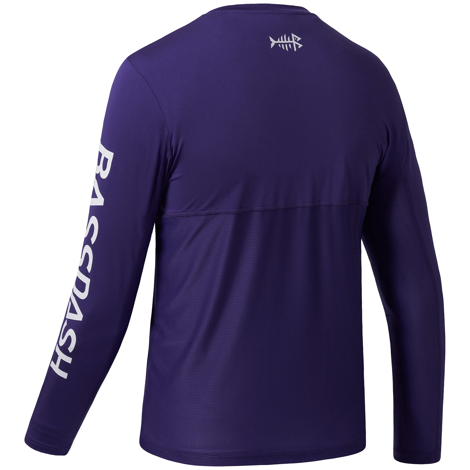 BASSDASH UPF 50+ Youth Fishing T Shirts Long Sleeve Performance UV  Protection Tee for Boys Girls Cool Grey/Vivid Blue Logo X-Large