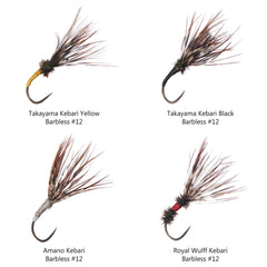 12pcs Barbless Tenkara Flies for Trout Fishing - Bassdash