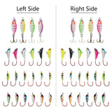 BASSDASH Ice Fishing Lure Kit with Glowing Paint Jigs and Tackle Box