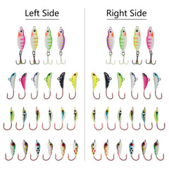 Ice Fishing Lure Kit Glowing Paint Jigs,30 pcs assorted perch/walleye/pike jigs - Bassdash