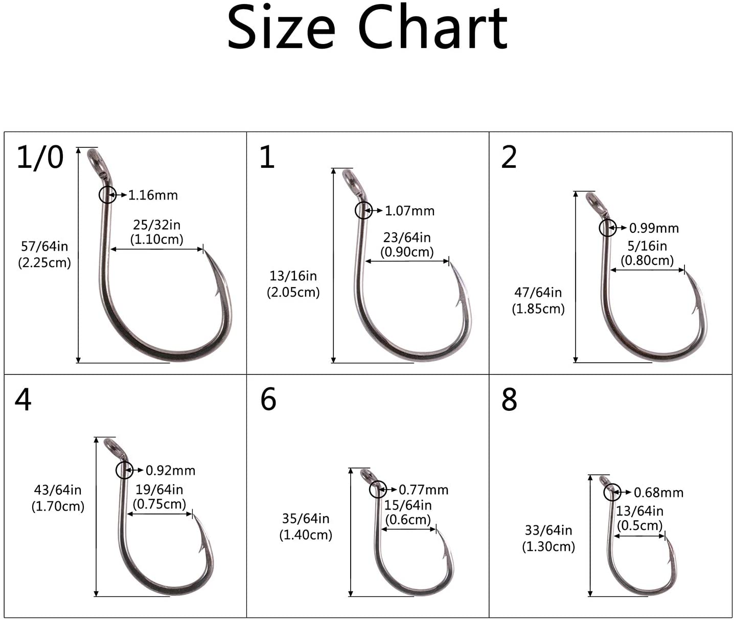 Fishing Hook Sizes Charts : Fishing Reels