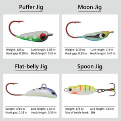 Ice Fishing Lure Kit Glowing Paint Jigs,30 pcs assorted perch/walleye/pike jigs - Bassdash