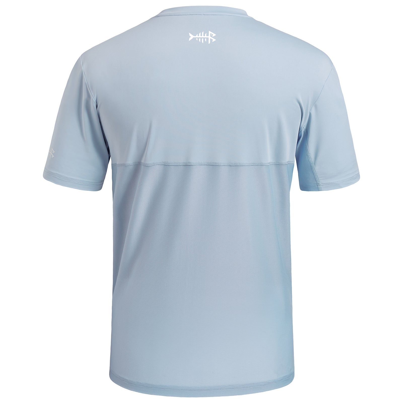 Bassdash Men’s UPF 50+ Performance Fishing T-Shirt Quick Dry Short Sleeve Active Shirt White/Blue Logo / M