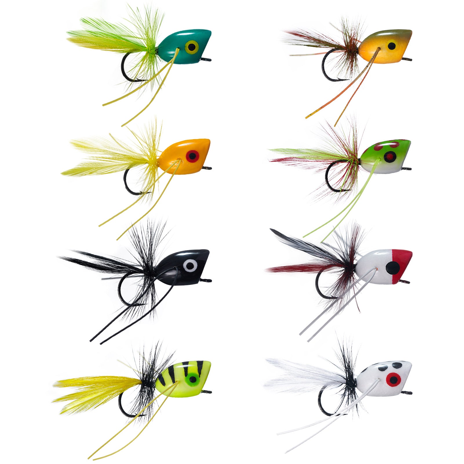 ZOROOM 10PCS Fly Fishing Poppers,Topwater Fishing Lures Bass