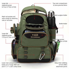 Water Resistant Tackle Backpack [3600] Tactical Bag - Bassdash