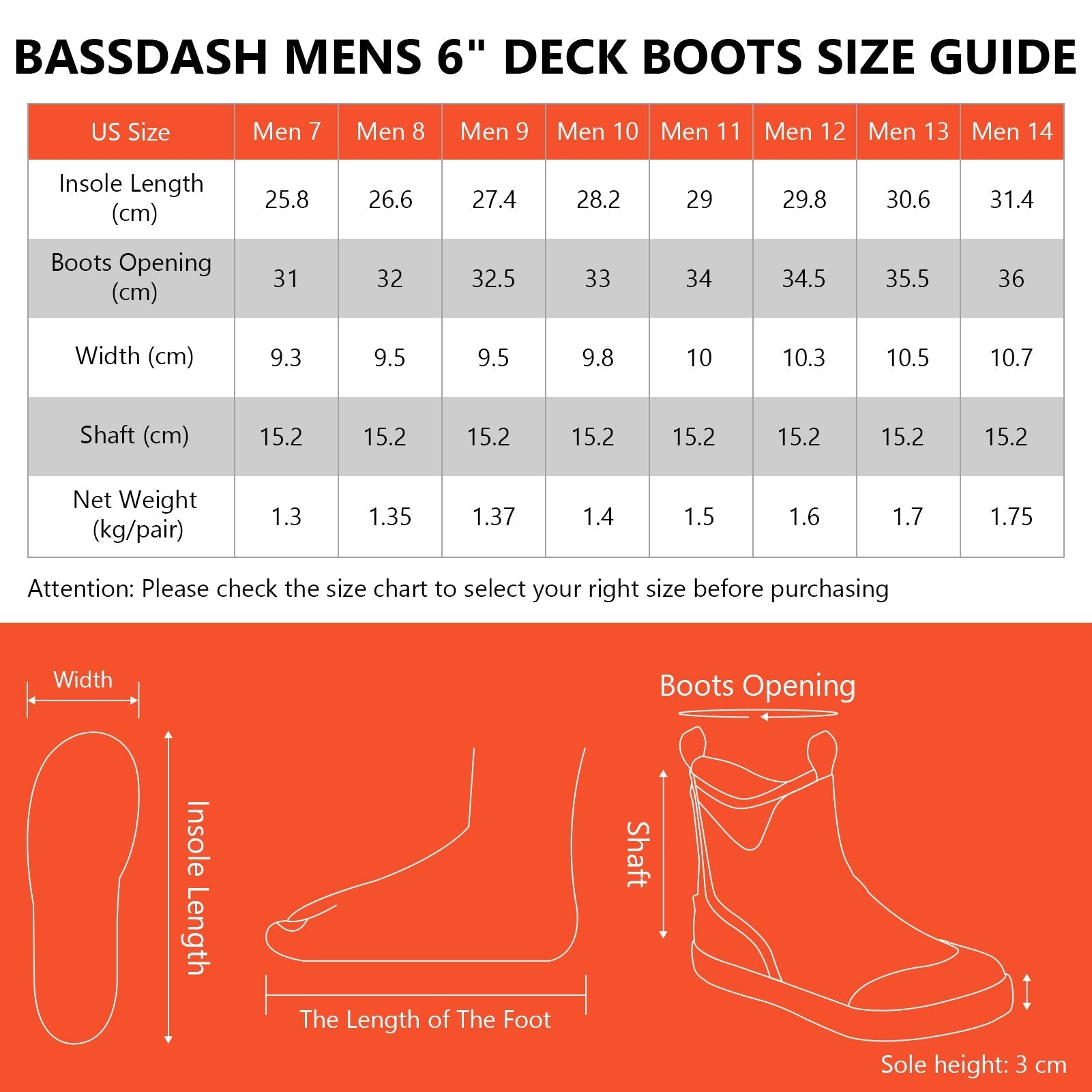 Men's 6 inch Waterproof Deck Boots, Light Grey / 12