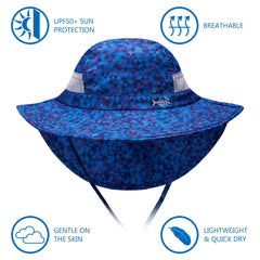 Youth UPF 50+ Sun Hat with Wide Brim Neck Flap Mesh Vent - Bassdash