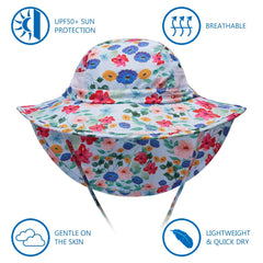 Youth UPF 50+ Sun Hat with Wide Brim Neck Flap Mesh Vent - Bassdash