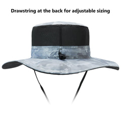 Unisex UPF 50+ Wide Brim Bucket Hat with Detachable Neck Flap FH02 - Bassdash