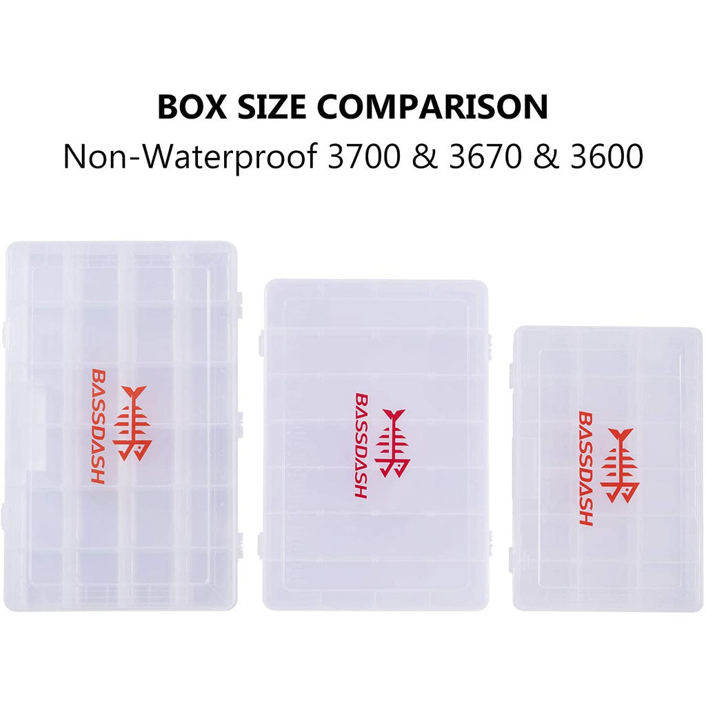 Honbay 2PCS Clear Visible Plastic Fishing Tackle Accessory Box Fishing Lure  Bait Hooks Storage Box Case Container Jewelry Making Findings Organizer