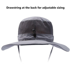 Unisex UPF 50+ Wide Brim Bucket Hat with Detachable Neck Flap FH02 - Bassdash