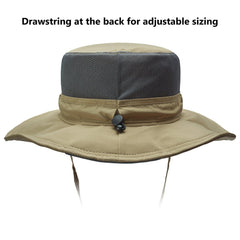 Unisex UPF 50+ Wide Brim Bucket Hat with Detachable Neck Flap FH02 - Bassdash