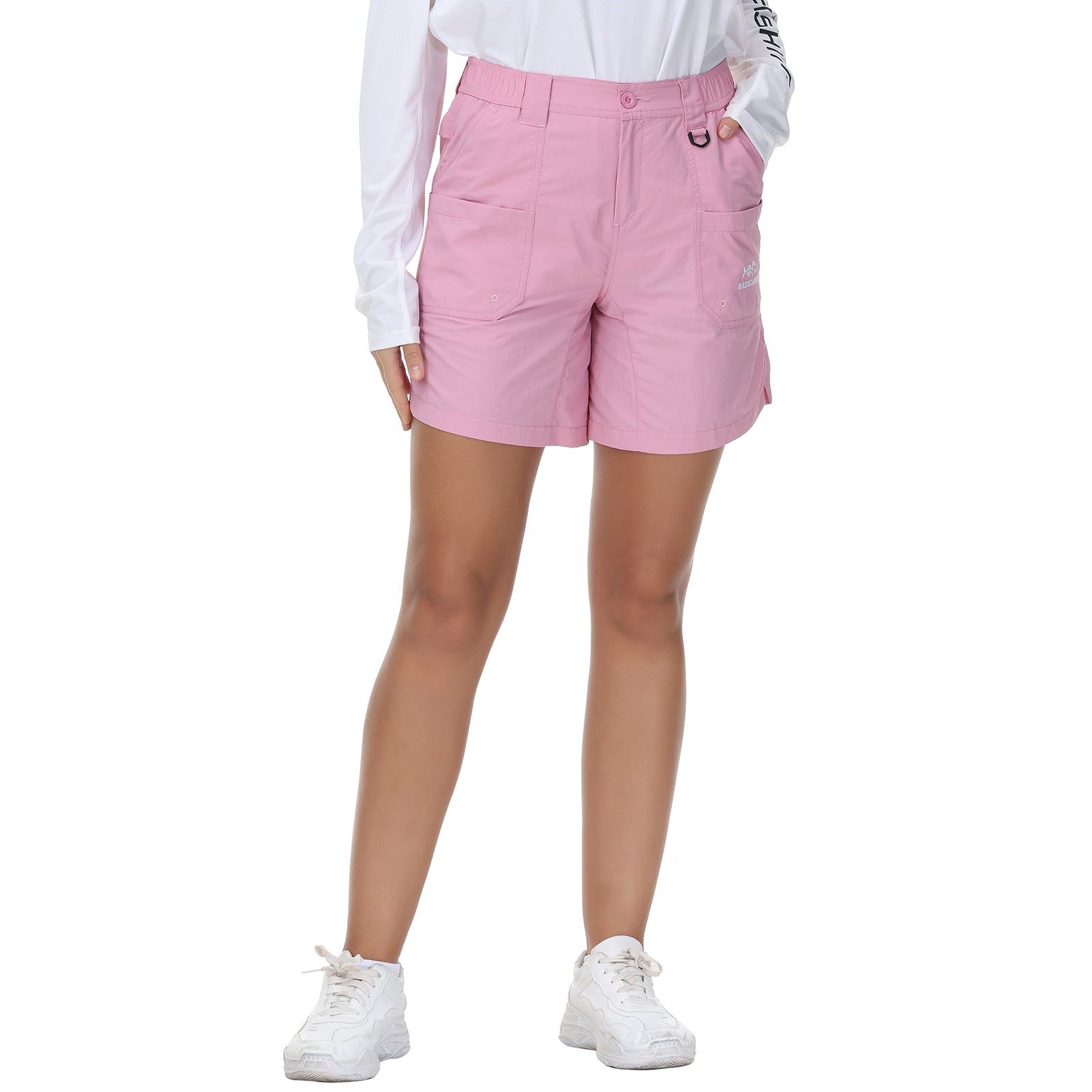 Blush Pink Cargo Shorts, Womens Shorts