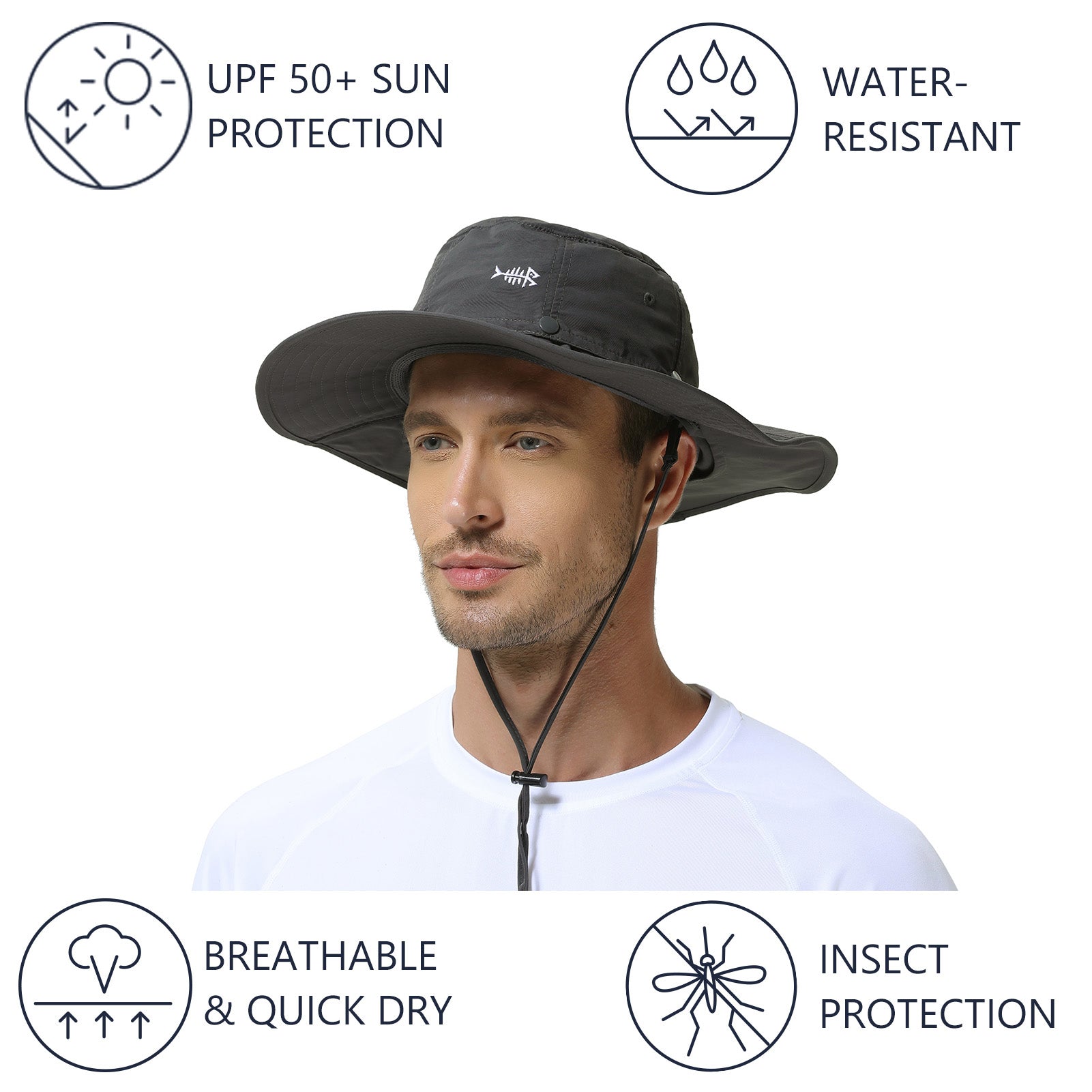 Summer UPF50+ Sun Hats For Men Breathable Foldable Anti-mosquito Fishing  Hat Wide Brim Hiking Cap Outdoor Male Bucket Hat