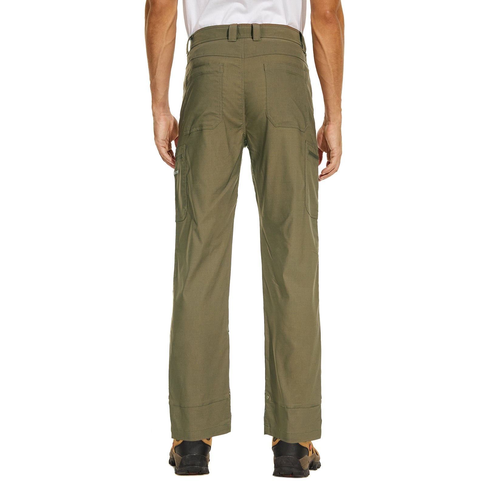 Lightbare Men's UPF 50+ Stretch Lightweight Cargo Pants, Black / 32W x 32L