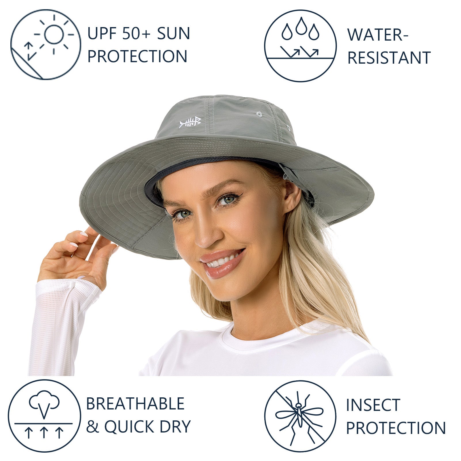 Hard Hat Full Brim Sun Shade Protection and Neck Gaiter Set for Outdoor  Summer
