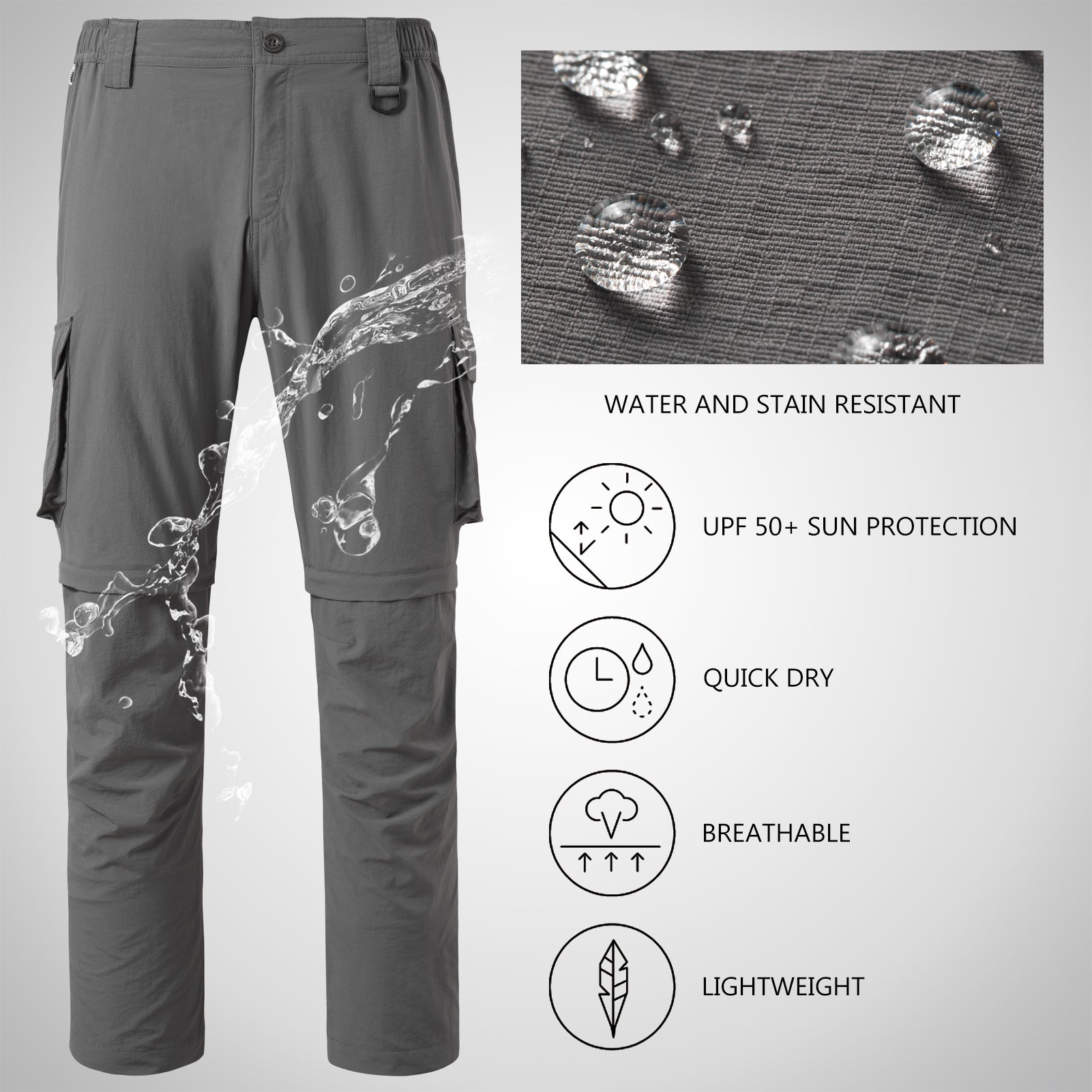 FREE SOLDIER Men's Quick-drying Pants Lightweight Pants Summer