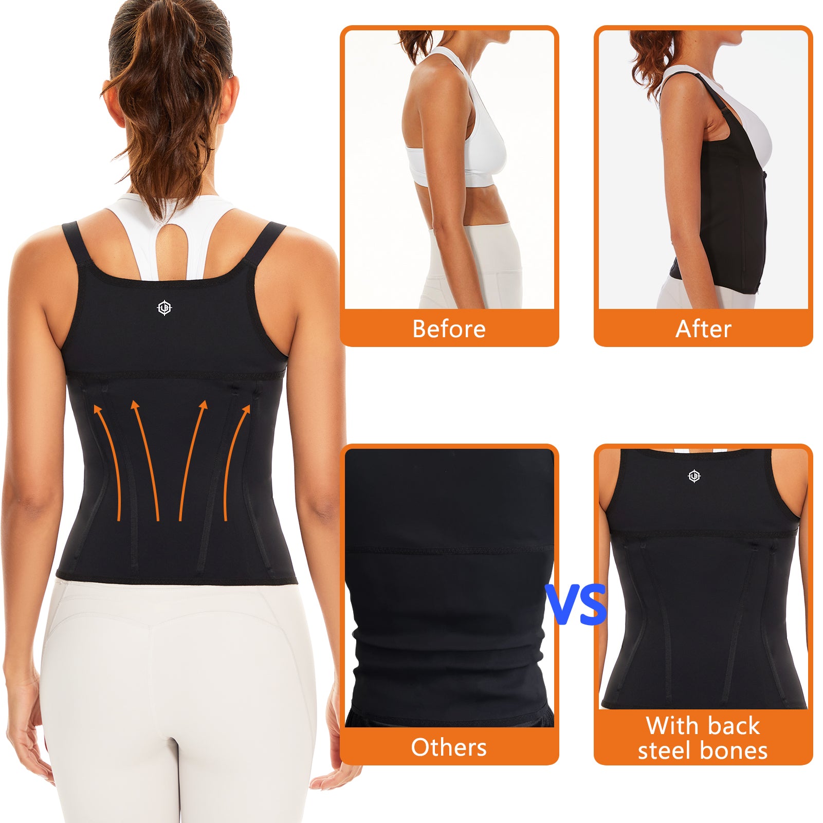 Lilvigor Women Waist Cinchers Trainer Corset Zipper Underbust Vest Body  Shaper Adjustable Strap Shapewear Sweat Vest Sauna Black 3XL at   Women's Clothing store
