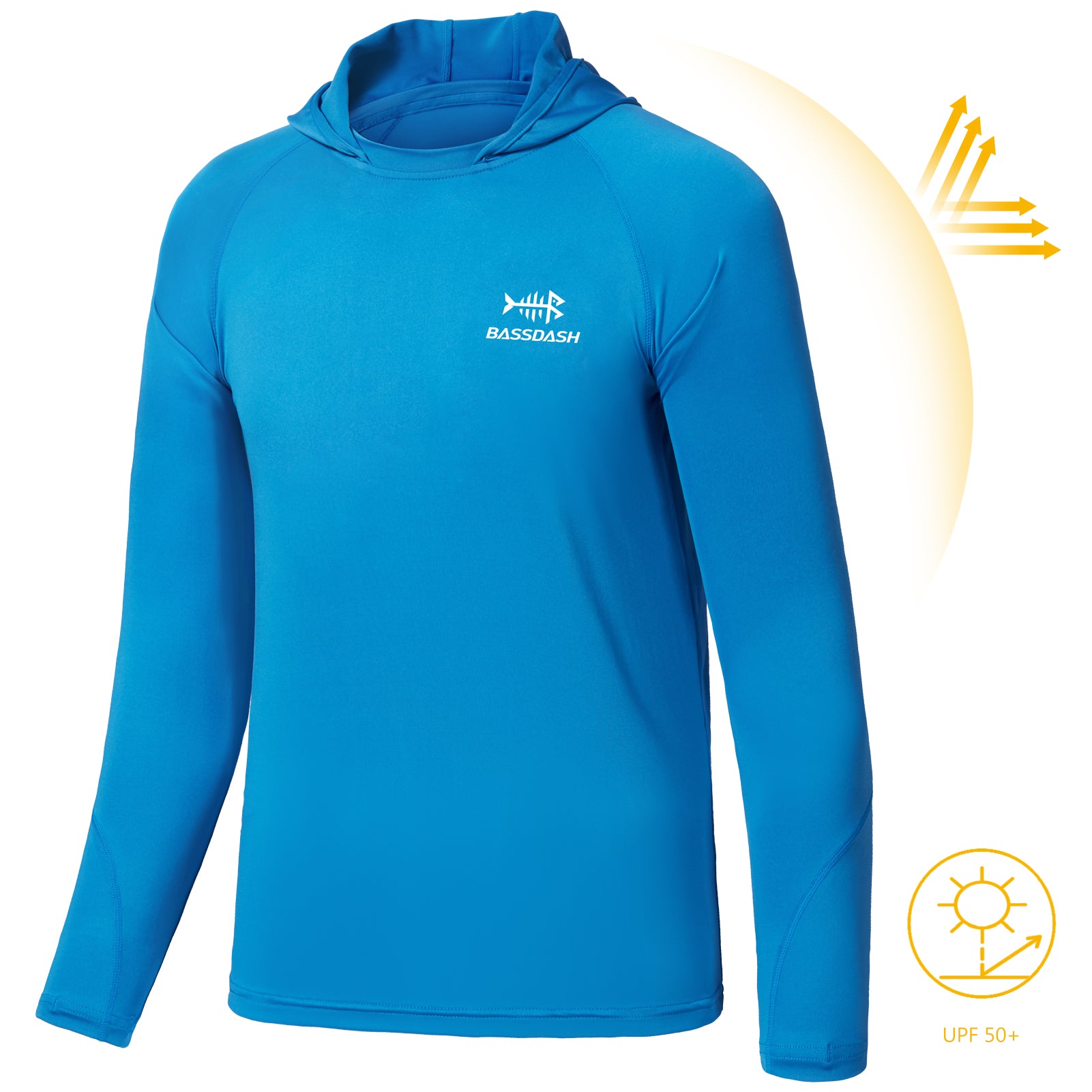 LEEy-world Boys Hoodies Men's Workout Long Sleeve Fishing Shirts UPF 50+  Sun Protection Dry Fit Hoodies Light Blue,M 