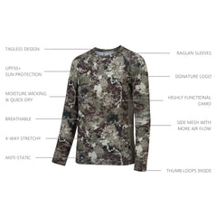 Men's UPF 50+ Camo Long Sleeve Hunting Shirt FS13M - Bassdash