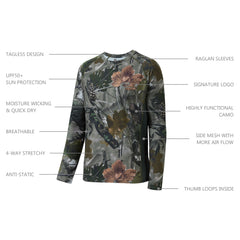 Men's UPF 50+ Camo Long Sleeve Hunting Shirt FS13M - Bassdash